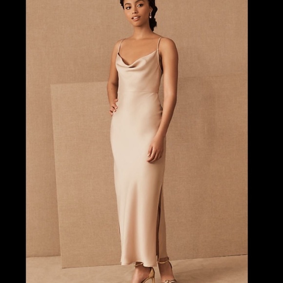 BHLDN Cali Satin Charmeuse in Oyster Size: 4 - Picture 1 of 3